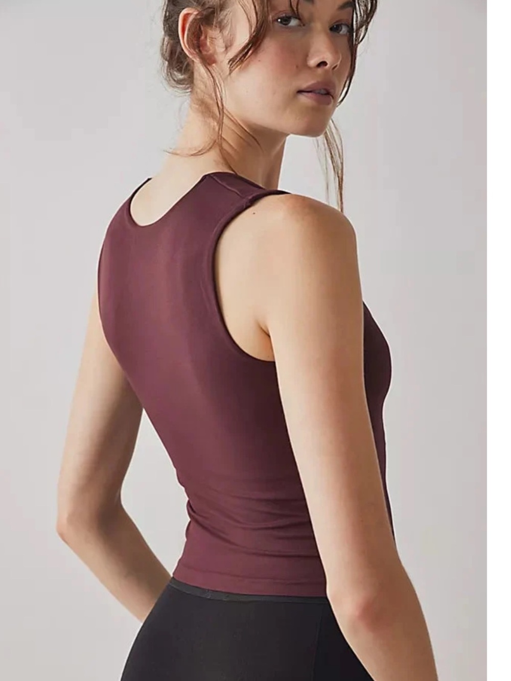 Free People Intimately Clean Lines Muscle Cami size XS/S in chocolate merlot